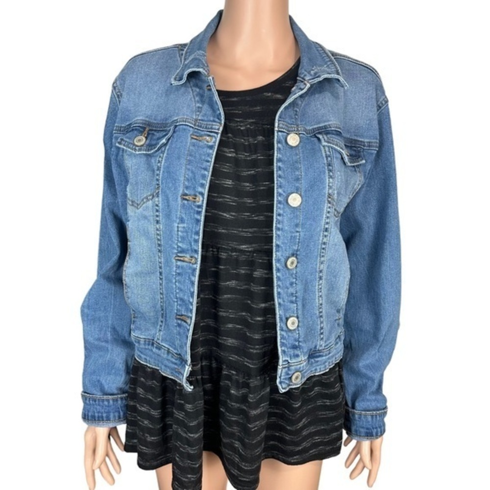 Classic Blue Denim Jean Jacket - Women's Lightweight Trucker